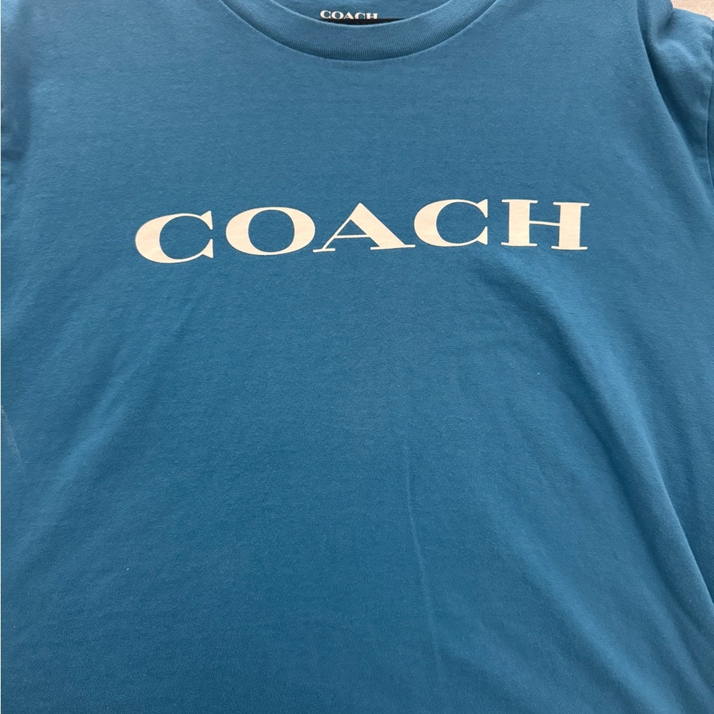 Coach Men's Teal Logo T-Shirt